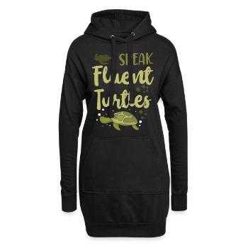 Sea Turtle Tortoise I Speak Fluent - Hoodie-Kleid - Schwarz - Vorne