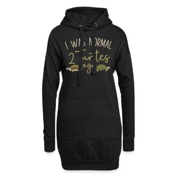 Sea Turtle Tortoise I Was Normal 2 - Hoodie-Kleid - Schwarz - Vorne