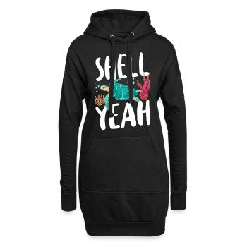 Sea Turtle Tortoise Pun Shell Yeah - Hoodie-Kleid - Schwarz - Vorne