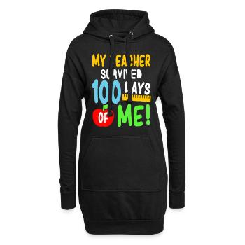 Mein Lehrer hat 100 Tage von mir 100 Schultage überlebt - Hoodie-Kleid - Schwarz - Vorne