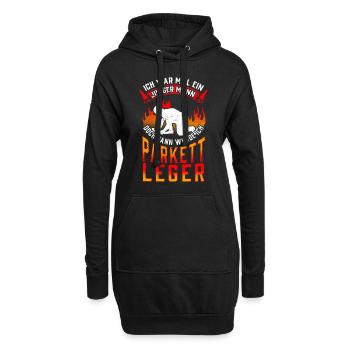 Parkettleger war mal jung Fußbodenleger - Hoodie-Kleid - Schwarz - Vorne