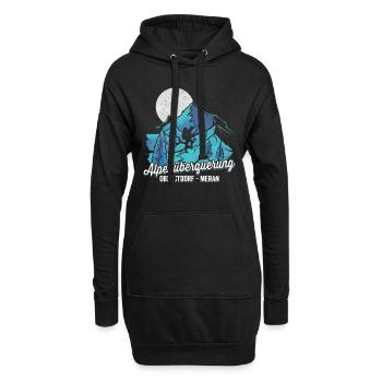 Alpenüberquerung Oberstdorf Meran Pilgerweg - Hoodie-Kleid - Schwarz - Vorne
