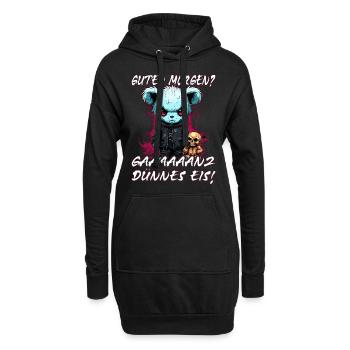 Guten Morgen? Ganz dünnes Eis - Sarkasmus - Hoodie-Kleid - Schwarz - Vorne