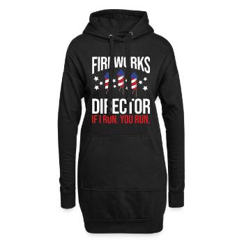 Vierter Juli 4. Juli Feuerwerk Boom Feuerwerk D - Hoodie-Kleid - Schwarz - Vorne