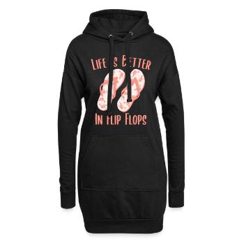Das Leben ist besser in Flip Flops Flamingo Beach Vacati - Hoodie-Kleid - Schwarz - Vorne