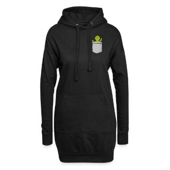 Sea Turtle Tortoise Pocket - Hoodie-Kleid - Schwarz - Vorne
