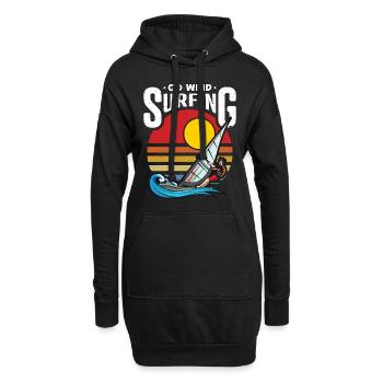 Go Windsurfer Surfboarder aime les sports extrêmes - Sweat-shirt à capuche long Femme - noir - Devant