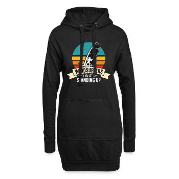 Windsurfing Windsurfers Do It Standing Up Surfing - Hoodie-Kleid - Schwarz - Vorne