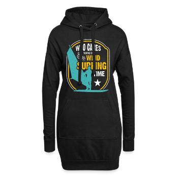Planche à voile qui se soucie de vous sur les sports extrêmes - Sweat-shirt à capuche long Femme - noir - Devant