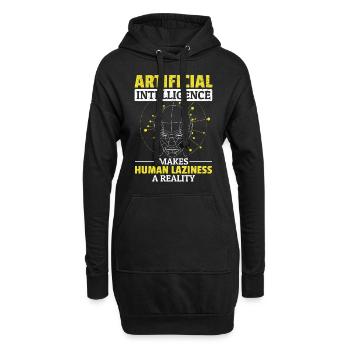 Artificial Intelligence Makes Human Laziness A Rea - Hoodie-Kleid - Schwarz - Vorne