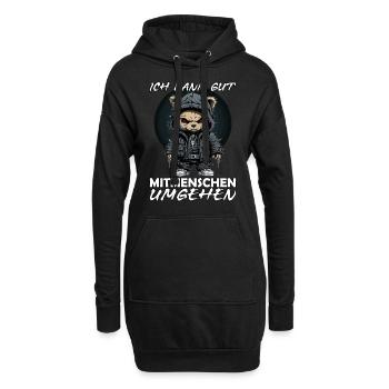 Ich kann gut mit Menschen umgehen - Sarkasmus - Hoodie-Kleid - Schwarz - Vorne