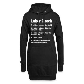 Labor Coach Expecting Dad Rules Papa Lustiges Baby - Hoodie-Kleid - Schwarz - Vorne