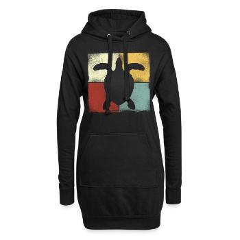 Sea Turtle Tortoise Retro Vintage - Sweat-shirt à capuche long Femme - noir - Devant