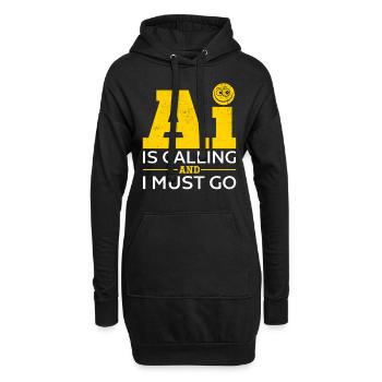 Artificial Intelligence - AI Is Calling And I Must - Hoodie-Kleid - Schwarz - Vorne