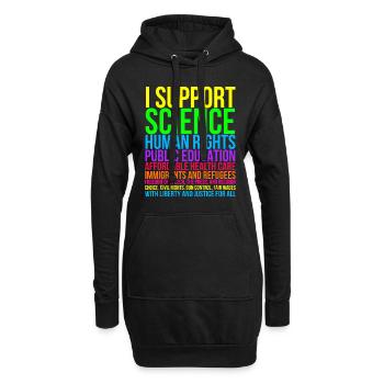 Science Droits de l’homme Éducation Liberté des soins de santé - Sweat-shirt à capuche long Femme - noir - Devant