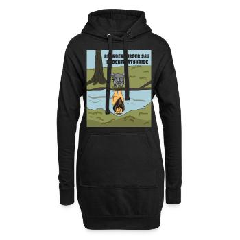 Wildschwein fühlt sich als Löwe / Löwin - Hoodie-Kleid - Schwarz - Vorne