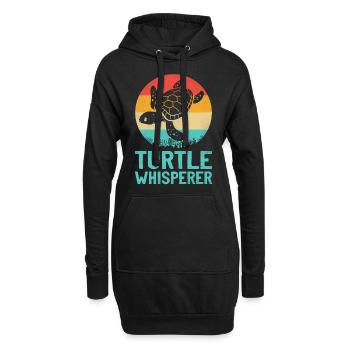 Sea Turtle Tortoise Retro Vintage - Sweat-shirt à capuche long Femme - noir - Devant