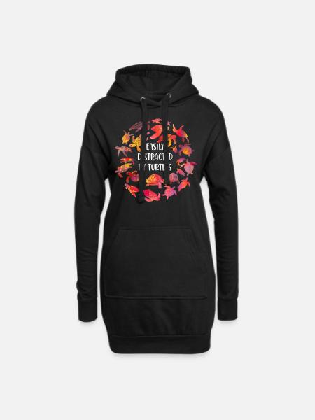 Sea Turtle Tortoise Easily - Hoodie-Kleid - Schwarz