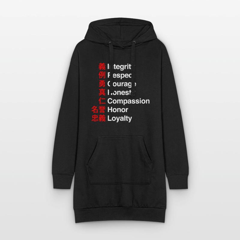 Bushido Code - The Samurai Waycode Hoodie Dress