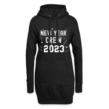 New Year Crew 2023 Lustiger passender Party-Pyjama - Hoodie-Kleid - Schwarz - Vorne