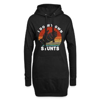 Retro Ich mache meine eigenen Stunts Gebrochener Arm Lustige Verletzung H - Hoodie-Kleid - Schwarz - Vorne
