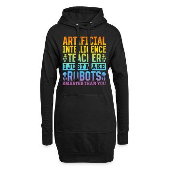 Professeur d’intelligence artificielle Ai - Sweat-shirt à capuche long Femme - noir - Devant