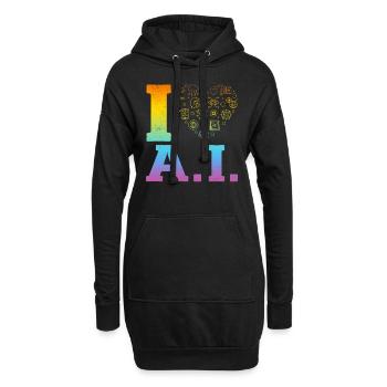 I Love Ai - Artificial Intelligence - Hoodie-Kleid - Schwarz - Vorne