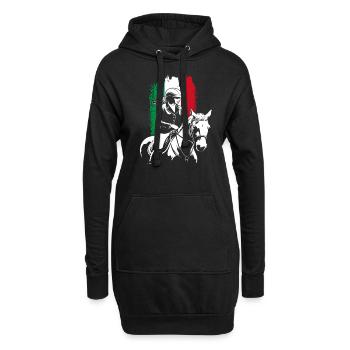 Cavalier & Cheval | Fille de cheval | Cavaliers de dressage - Sweat-shirt à capuche long Femme - noir - Devant