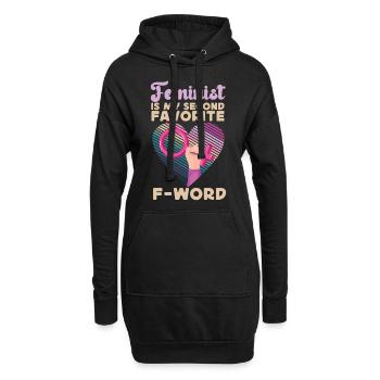 Feminist Heart Feminist Is My - Hoodie-Kleid - Schwarz - Vorne