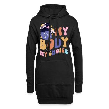 Féministe Mon corps Mon choix - Sweat-shirt à capuche long Femme - noir - Devant