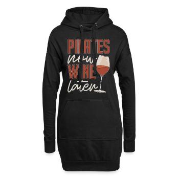 Pilates Now Wine Plus tard Méditation Cours de Pilates - Sweat-shirt à capuche long Femme - noir - Devant