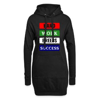 Hard Work Breeds Success - Hoodie Dress - black - Front