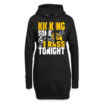 Horn Blechblasinstrument - Hoodie-Kleid - Schwarz - Vorne