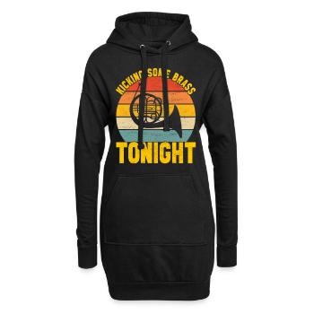 Horn Blechblasinstrument - Hoodie-Kleid - Schwarz - Vorne
