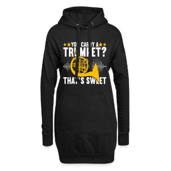 Horn Blechblasinstrument - Hoodie-Kleid - Schwarz - Vorne