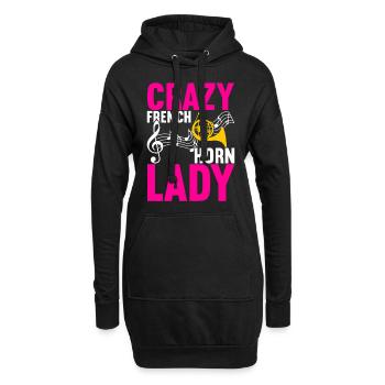 Horn Blechblasinstrument - Hoodie-Kleid - Schwarz - Vorne