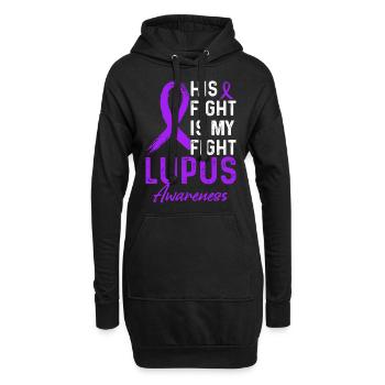 Lupus Awareness Monat - Hoodie-Kleid - Schwarz - Vorne
