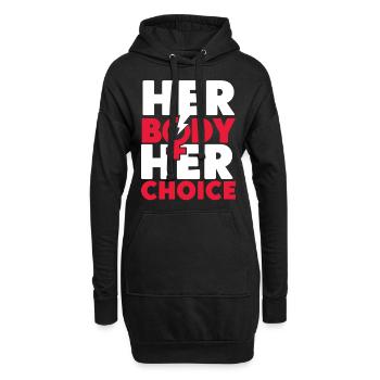 Feminist Her Body Her Choice - Hoodie-Kleid - Schwarz - Vorne