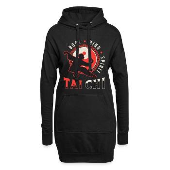 Tai Chi Corps Tai Chi Méditation Qigong - Sweat-shirt à capuche long Femme - noir - Devant