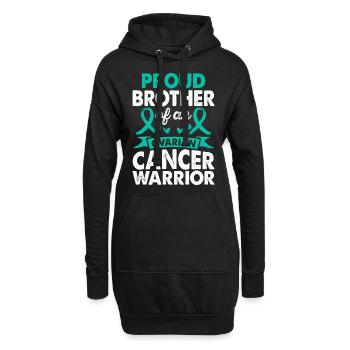Frère du Mois de la sensibilisation au cancer de l’ovaire - Sweat-shirt à capuche long Femme - noir - Devant
