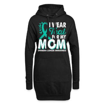 Appliquer sarcelle pour le mois à l' - Sweat-shirt à capuche long Femme - noir - Devant