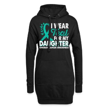Tragen Sie Blaugrün Für Den Monat Des Bewusstseins - Hoodie-Kleid - Schwarz - Vorne