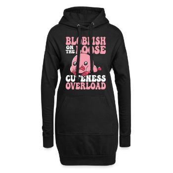 Blobfish Besitzer Niedlichkeit Überladung - Hoodie-Kleid - Schwarz - Vorne