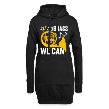 Horn Blechblasinstrument - Hoodie-Kleid - Schwarz - Vorne