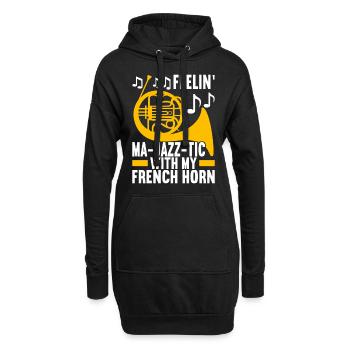 Horn Blechblasinstrument - Hoodie-Kleid - Schwarz - Vorne