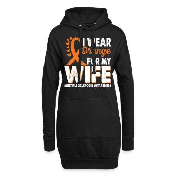 Portez de l’orange pour prendre conscience de plusieurs - Sweat-shirt à capuche long Femme - noir - Devant