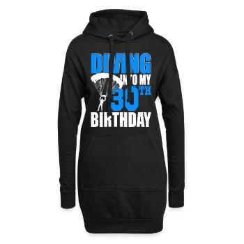 Plonger dans mon 30e anniversaire Joyeux anniversaire - Sweat-shirt à capuche long Femme - noir - Devant