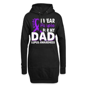 Portez du violet pour le soutien de papa - Sweat-shirt à capuche long Femme - noir - Devant