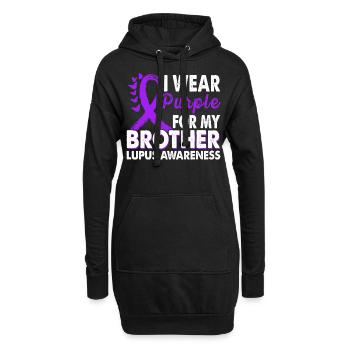 Portez du violet pour la sensibilisation au lupus de frère - Sweat-shirt à capuche long Femme - noir - Devant
