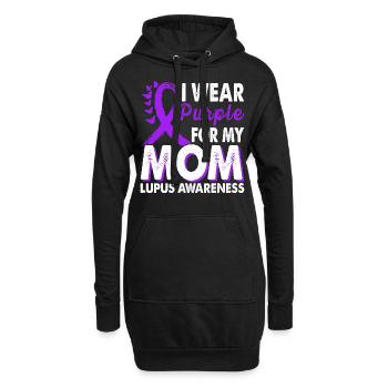 Portez du violet pour le mois de sensibilisation au lupus - Sweat-shirt à capuche long Femme - noir - Devant